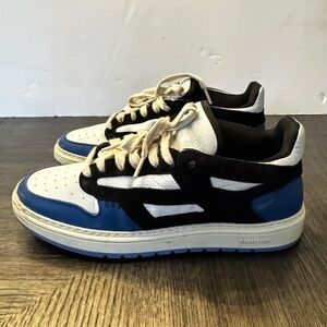 Represent Shoes Mens Size 9 White Black Royal Blue Reptor Low Sneakers Trainers